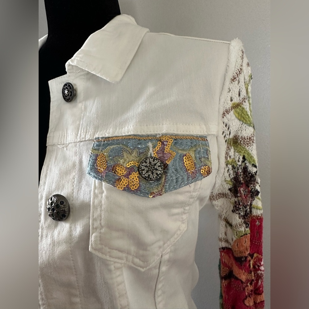 Desigual Multicolor Floral Jean Jacket - Picture 3 of 10